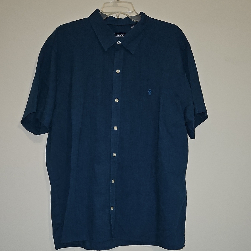 Izod Navy Casual Button Down Shirt